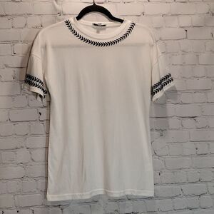 Polagram white embroidered top size S